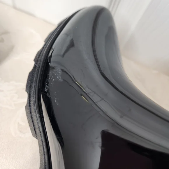 Seven7 Halifax Chelsea Boots Black Patent Shiny Rubber Rain Boots Size 9 - Picture 10 of 12